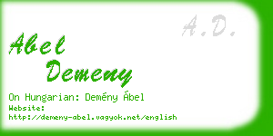 abel demeny business card