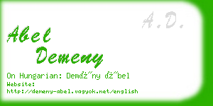 abel demeny business card